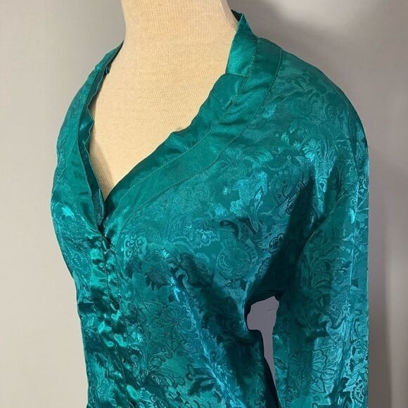 Victorias Secret Gold Label Green Oversized Button Front Nightshirt Size M - Picture 5 of 8